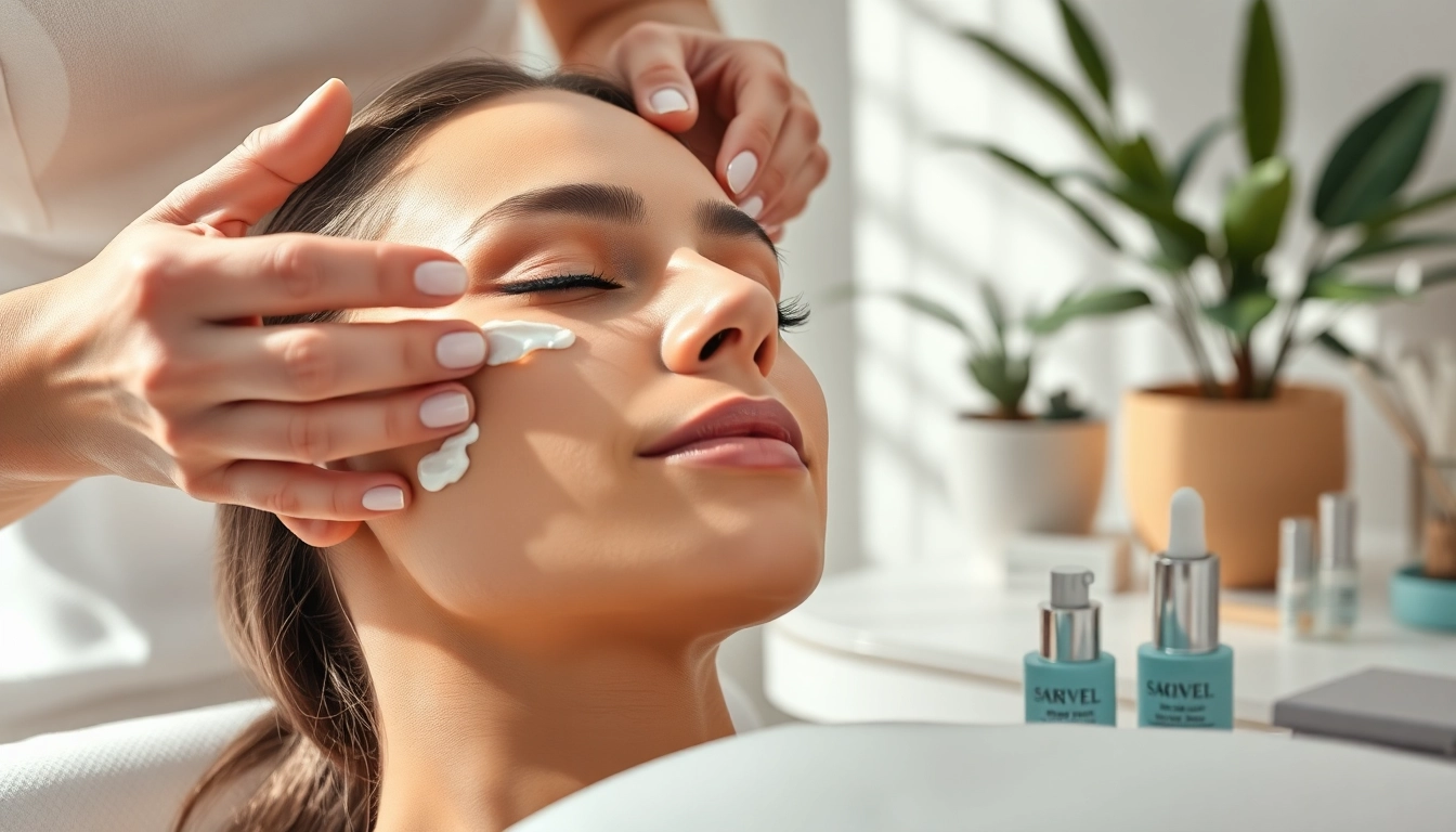 Aesthetician applying a chemical peel in a professional setting in Queens NY for skincare rejuvenation.