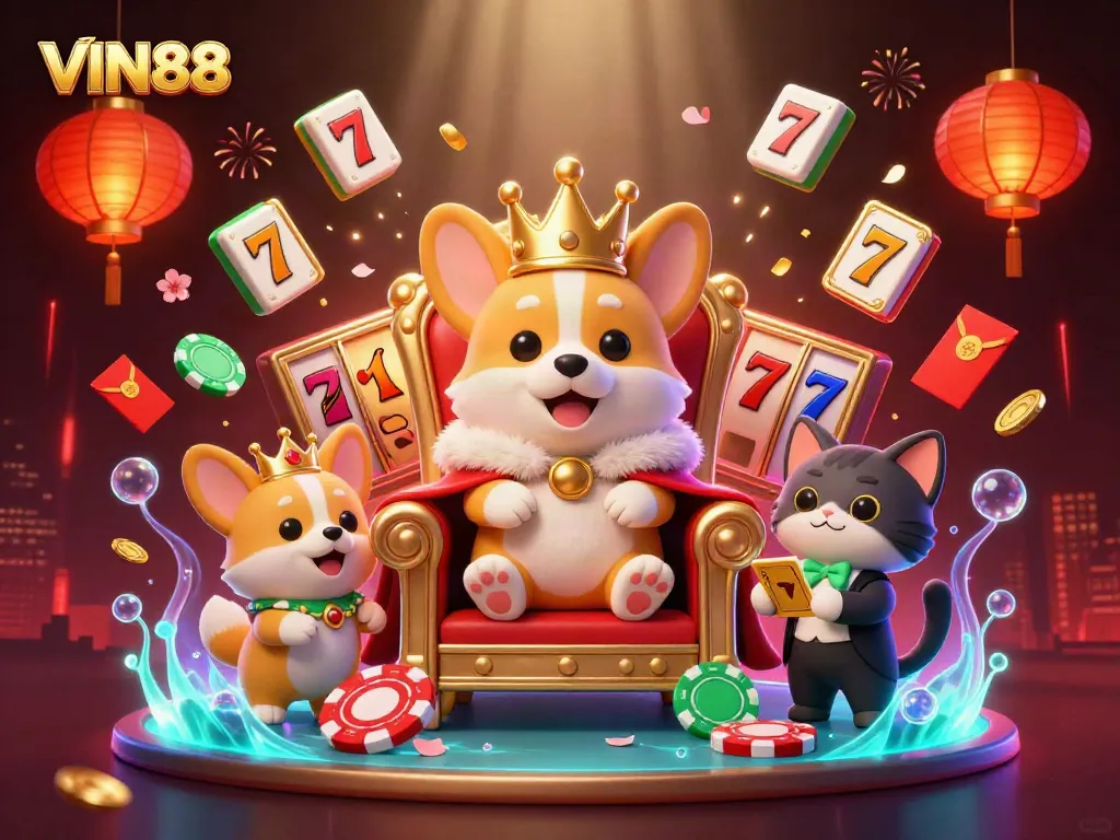 Engage with VIN88's thrilling casino experience, featuring royal characters and exciting games in a vibrant atmosphere.
