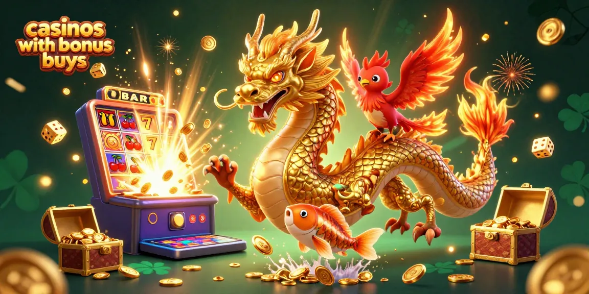Experience exciting gameplay at casinos with bonus buys, featuring dynamic slot machines and vibrant characters.