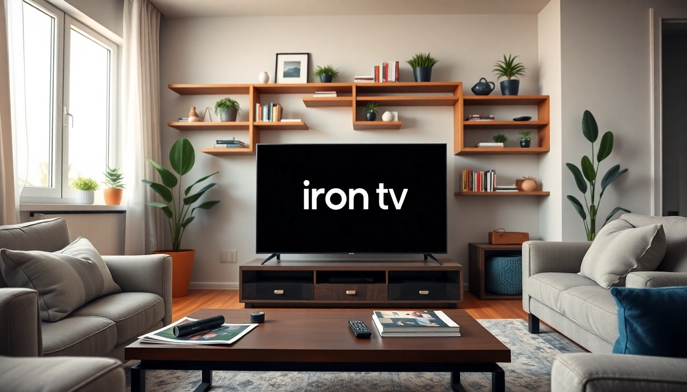 Watch iron tv in a stylish living room with modern décor and inviting atmosphere.
