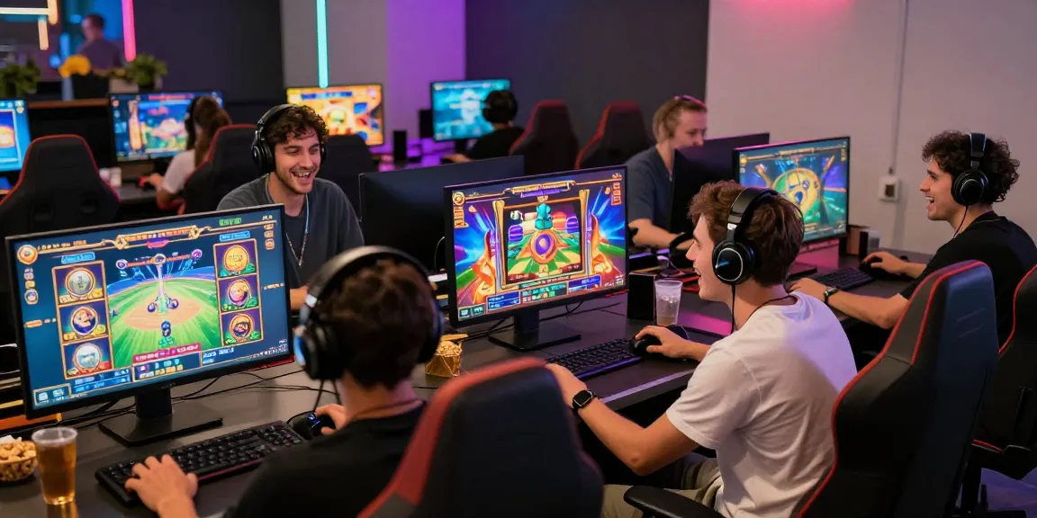Kudaliar89: ruang gaming modern dengan pemain menikmati permainan slot.