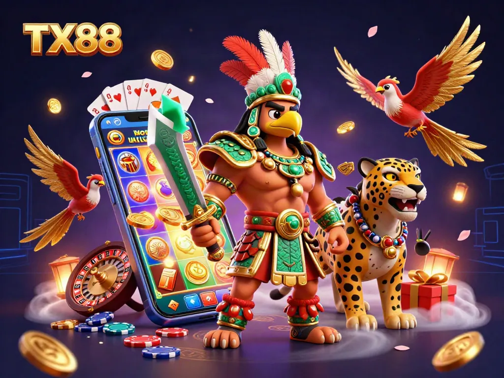 Engage with TX88's thrilling casino action featuring epic warriors and dynamic gaming elements.