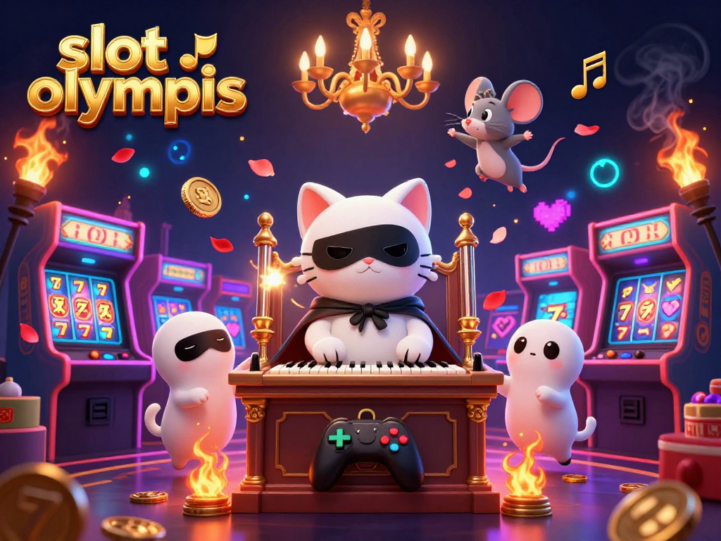 Experience the excitement of slot olympus with this vibrant 3D casino illustration featuring gaming elements and iconic characters.