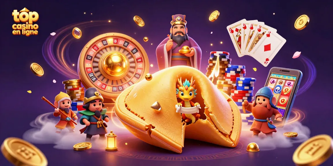 Découvrez une illustration de casino en ligne en mettant en avant le top casino en ligne avec des personnages dynamiques autour de jeux.
