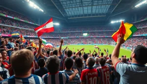 축구중계 팬들이 즐기는 흥미로운 순간을 포착한 장면입니다.