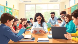 Students engaging in educational activities, showcasing Education in a collaborative classroom.