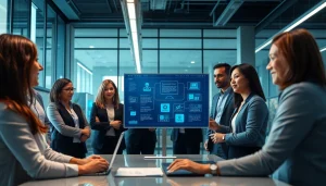 How to Choose a Managed Service Provider in Tampa with professionals discussing IT solutions in a modern office.