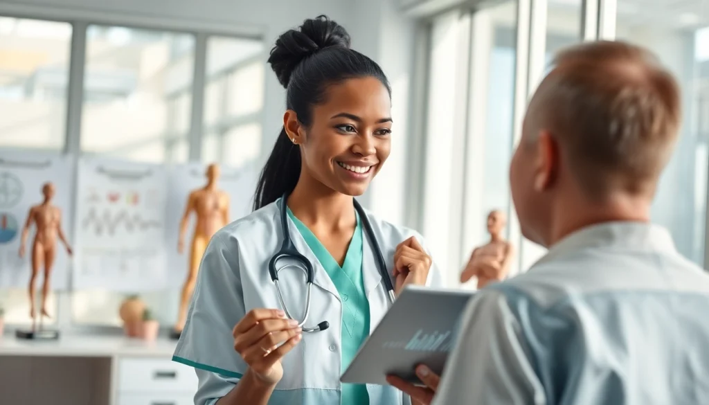 Enhancing Health with a digital consultation in a modern clinic setting.