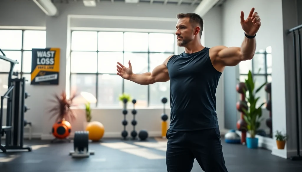 Breaking through a weight loss plateau with motivational fitness coaching in an energetic gym.