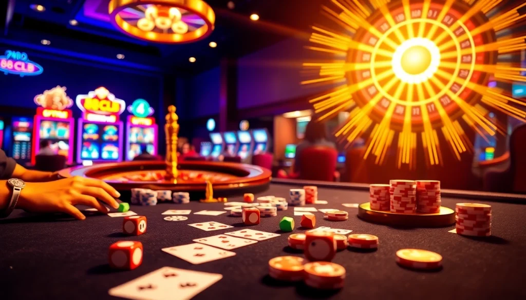Experience thrilling gameplay at 88clb with vibrant casino tables and engaging slot machines.