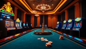 Experience thrilling gaming action with F8bet's vibrant roulette wheel and luxurious casino setup.