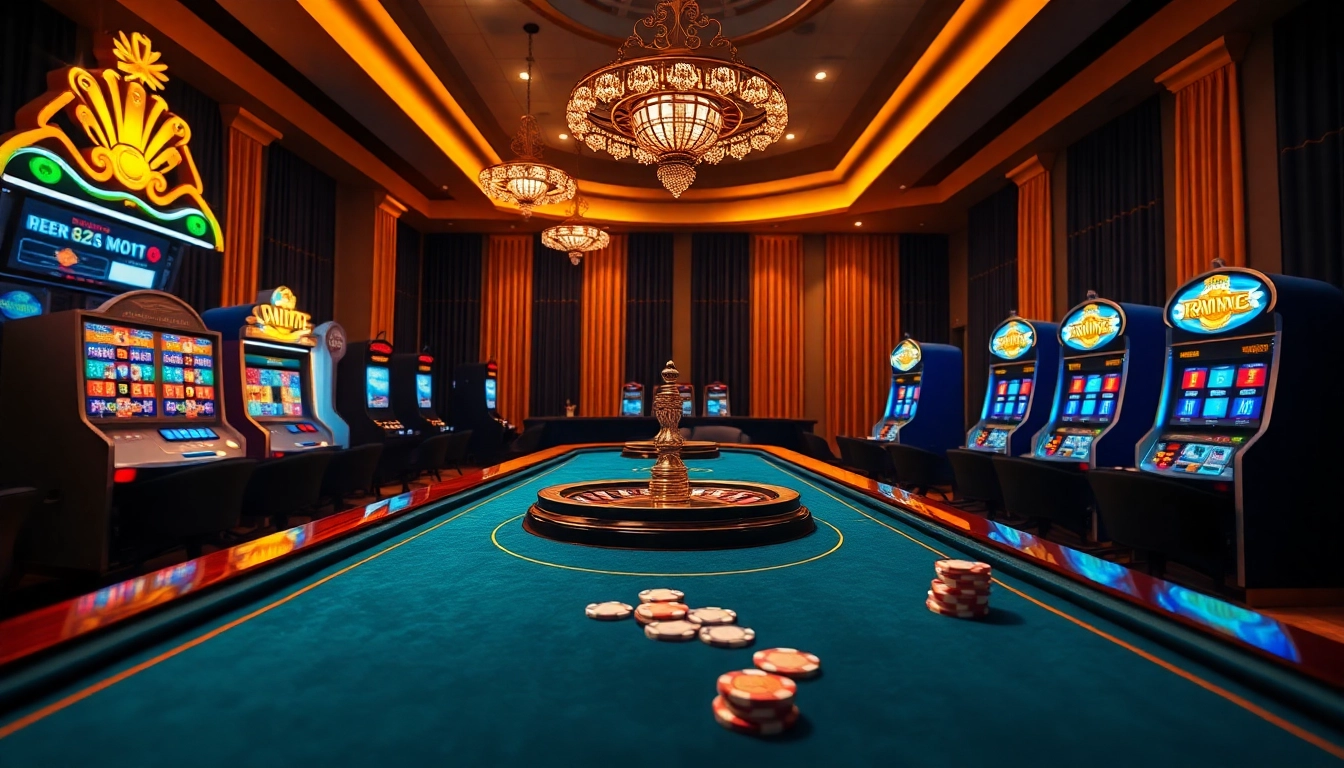 Experience thrilling gaming action with F8bet's vibrant roulette wheel and luxurious casino setup.