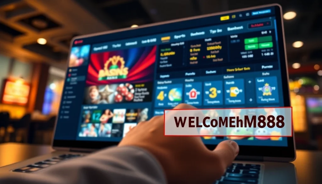 Engaging online gambling scene showcasing the hm88 link with vibrant games and secure payments.