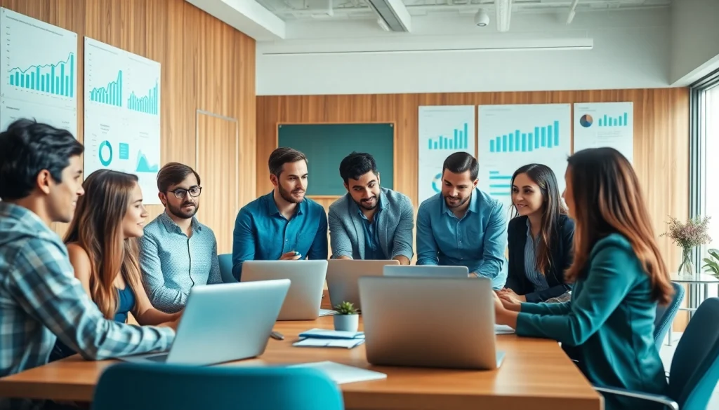 Collaborative team analyzing Competitive intelligence data in a modern office setting.