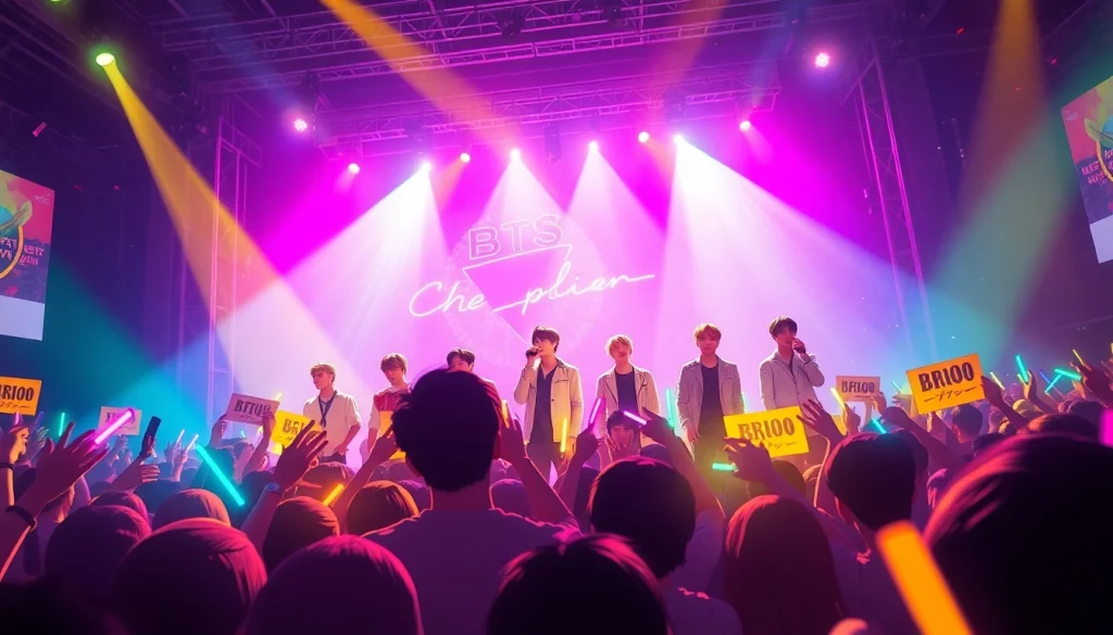 Captivating BTS concert showcasing fans and performers, highlighting current bts news.