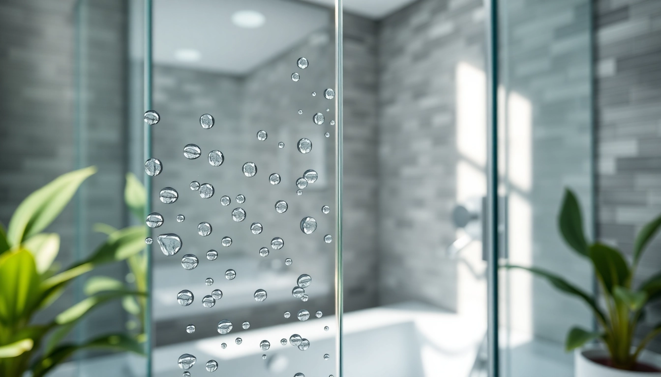 Elegant glass shower doors enhancing a modern bathroom's aesthetic.