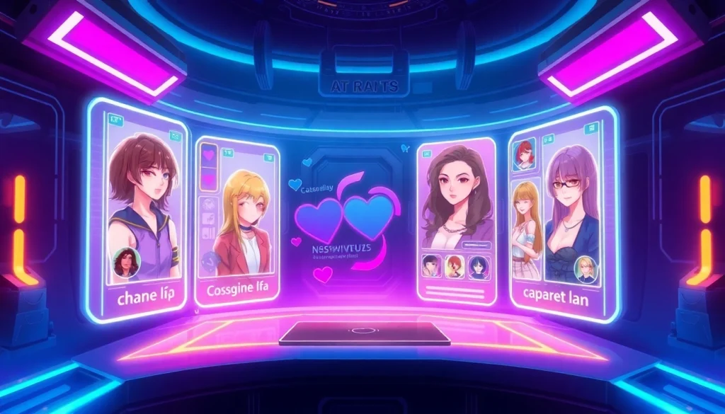 Character AI NSFW virtual chat environment with customizable avatars in a digital space.