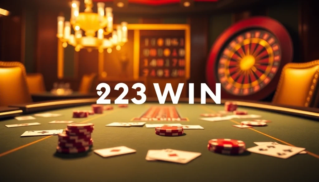 Engage in thrilling gameplay with 23WIN at an elegant casino table.