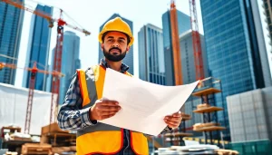 Manhattan General Contractor managing a construction site, showcasing expertise and urban environment.