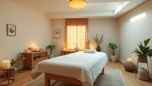 자연광과 편안한 장식이 있는 평화로운 치료실에서 송도마사지를 경험하세요.