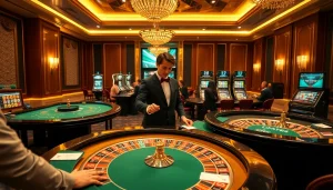 Engagez-vous stratégiquement dans le jeu de luxe à un casino fiable en ligne avec des tables vibrantes et des machines à sous.