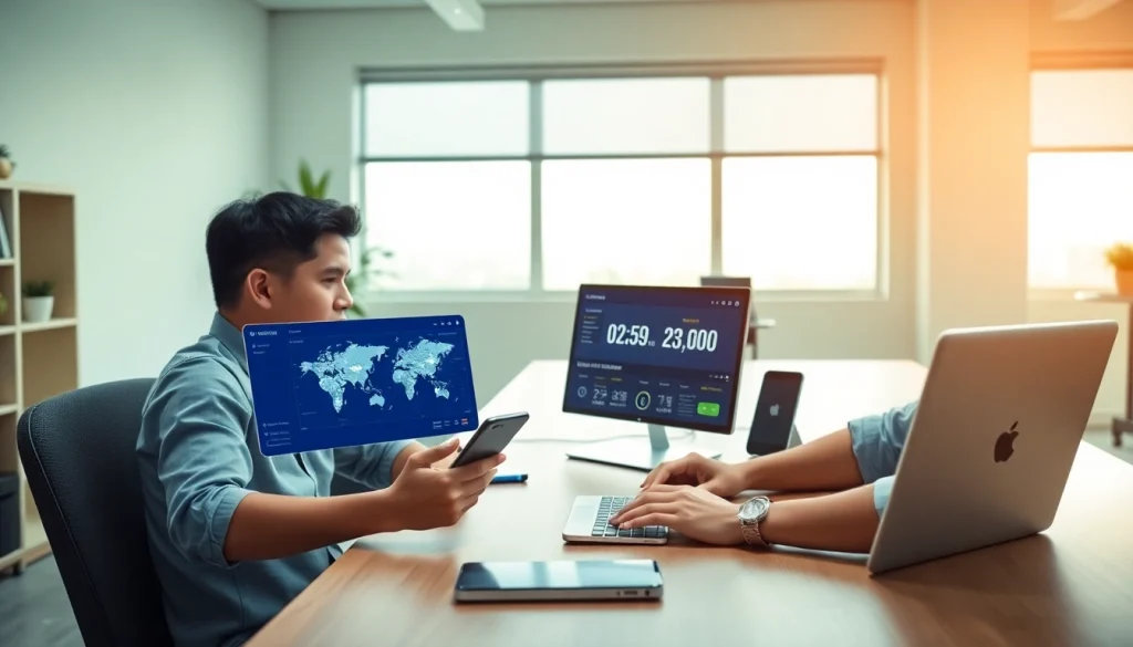 快连VPN用户在安全且现代化的工作区中使用多台设备。