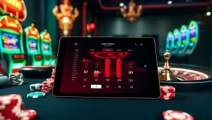 Découvrez une ambiance vibrant de casino fiable en ligne avec des jetons de poker, de la roulette et des machines à sous.