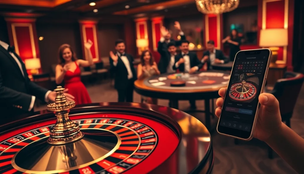 Vivez le frisson d'un casino fiable en ligne avec une roulette luxueuse et des joueurs enthousiastes.